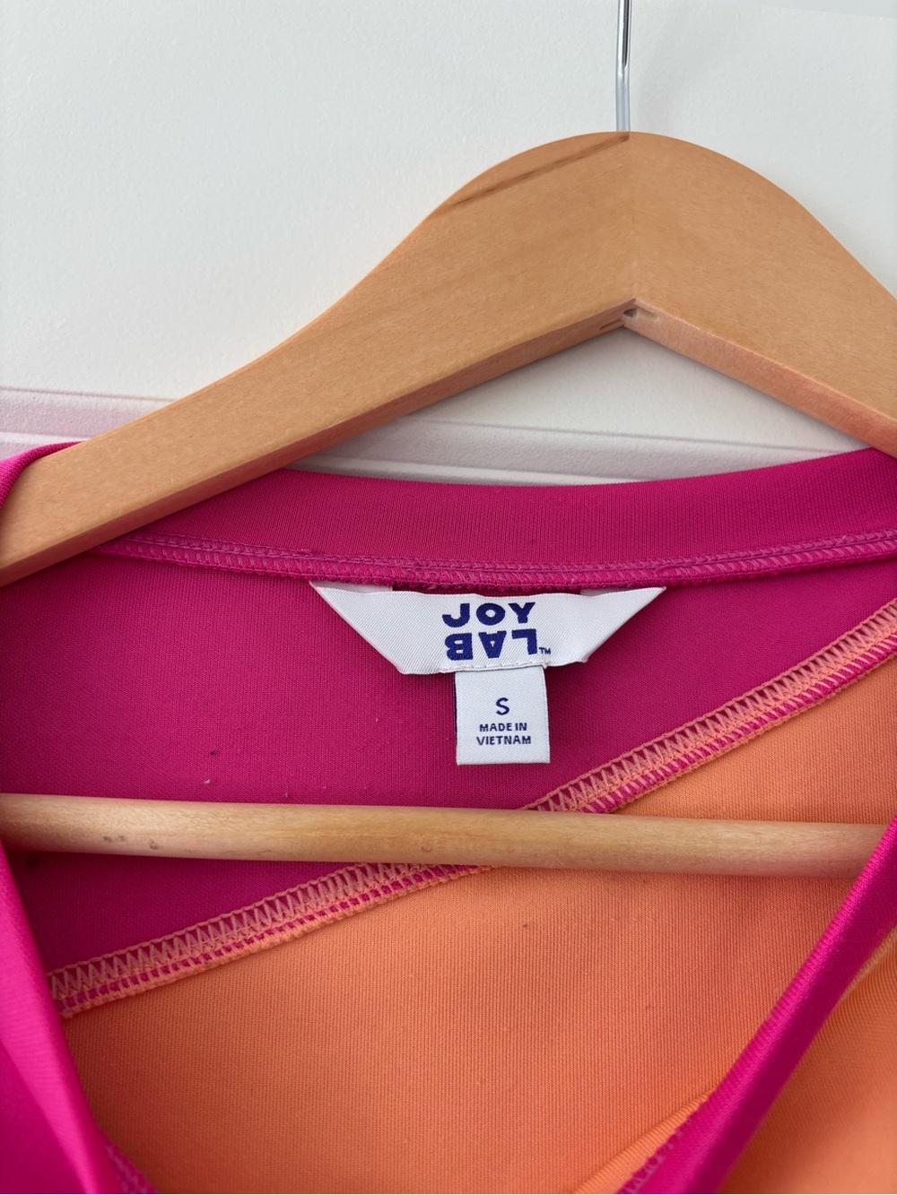 JoyLab Colorblock Crewneck Sweatshirt - Peach, Fuchsia & Gray - Picture 3 of 3